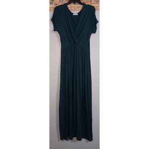 LaClef XL Green Stretch Maxi Jersey Casual Comfy Occasion Event Maternity Dress